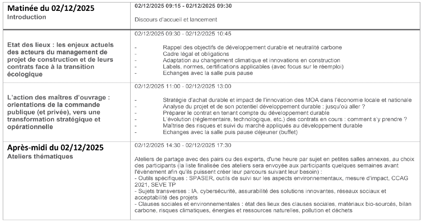 Programme evenement École des Ponts 02 12 2025